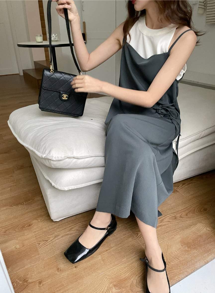 【動画あり】ダブル重ね着風デザインワンピース　２色展開 - select store mirror me【動画あり】ダブル重ね着風デザインワンピース　２色展開198660514mirror meselect store mirror me198660514くすみパープルS