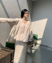 パールフロントシフォンブラウス　２色展開 - select store mirror meパールフロントシフォンブラウス　２色展開198667140mirror meselect store mirror me198667140ホワイト