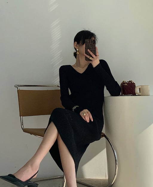 バックオープンねじれリブニットワンピース　２色展開 - select store mirror meバックオープンねじれリブニットワンピース　２色展開198675213mirror meselect store mirror me198675213グリーンS