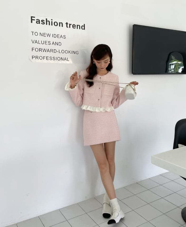【動画あり】春カラーツイードフリルスカートセットアップ　２色展開 - select store mirror me【動画あり】春カラーツイードフリルスカートセットアップ　２色展開199273216mirror meselect store mirror me199273216ピンクS