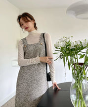 【動画あり】ツイードフリンジロングワンピース　２色展開 - select store mirror me【動画あり】ツイードフリンジロングワンピース　２色展開199275654mirror meselect store mirror me199275654グレーS