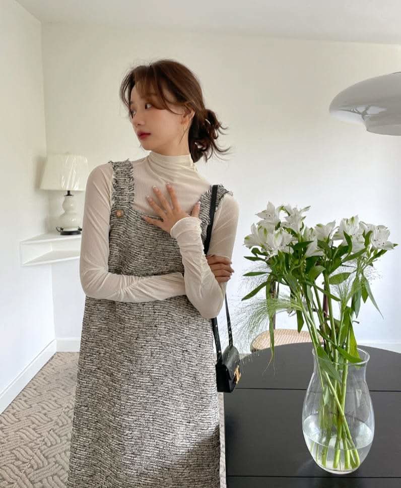 【動画あり】ツイードフリンジロングワンピース　２色展開 - select store mirror me【動画あり】ツイードフリンジロングワンピース　２色展開199275654mirror meselect store mirror me199275654グレーS
