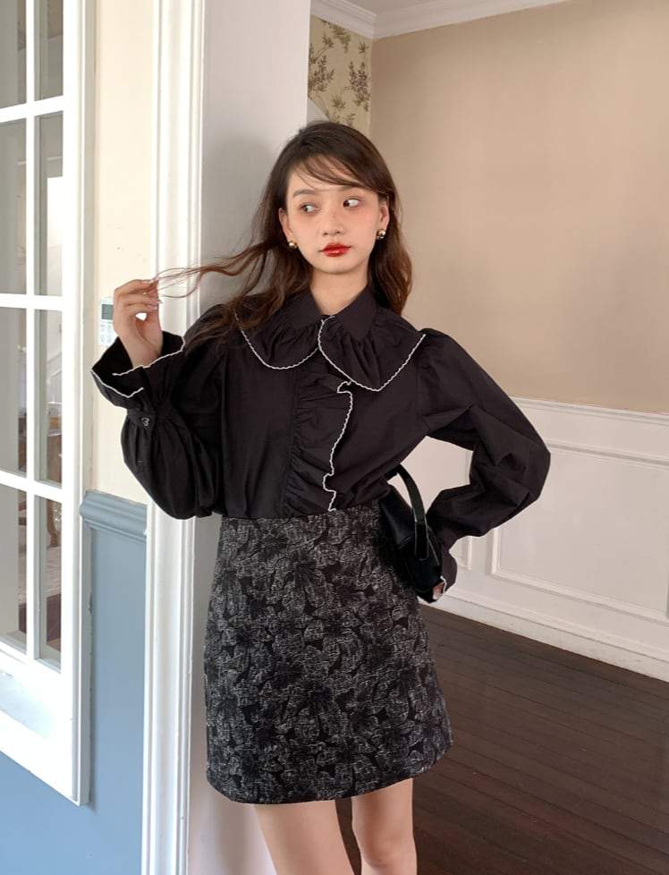 【動画あり】バイカラーフロントビッグフリルブラウス　２色展開 - select store mirror me【動画あり】バイカラーフロントビッグフリルブラウス　２色展開199280809mirror meselect store mirror me199280809ホワイトS