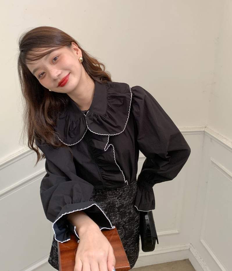 【動画あり】バイカラーフロントビッグフリルブラウス　２色展開 - select store mirror me【動画あり】バイカラーフロントビッグフリルブラウス　２色展開199280809mirror meselect store mirror me199280809ホワイトS