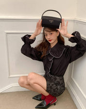 【動画あり】バイカラーフロントビッグフリルブラウス　２色展開 - select store mirror me【動画あり】バイカラーフロントビッグフリルブラウス　２色展開199280809mirror meselect store mirror me199280809ホワイトS