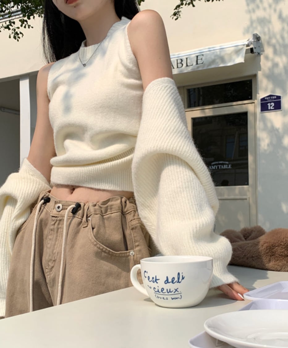 ふんわりニットカーディガン２点セット　２色展開 - select store mirror meふんわりニットカーディガン２点セット　２色展開190041946mirror meselect store mirror me190041946ホワイト