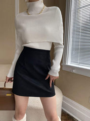 【動画あり】タートルケープニットトップス２点セット　２色展開 - select store mirror me【動画あり】タートルケープニットトップス２点セット　２色展開197268447mirror meselect store mirror me197268447ホワイト
