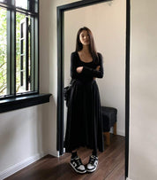 【動画あり】スクエア切り替えフレアワンピース　２色展開 - select store mirror me【動画あり】スクエア切り替えフレアワンピース　２色展開200086831mirror meselect store mirror me200086831ピンクベージュS