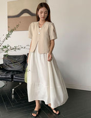 華奢ラインオープンロングワンピース　２色展開 - select store mirror me華奢ラインオープンロングワンピース　２色展開201146034mirror meselect store mirror me201146034ホワイト