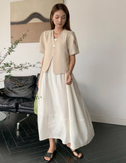 華奢ラインオープンロングワンピース　２色展開 - select store mirror me華奢ラインオープンロングワンピース　２色展開201146034mirror meselect store mirror me201146034ホワイト