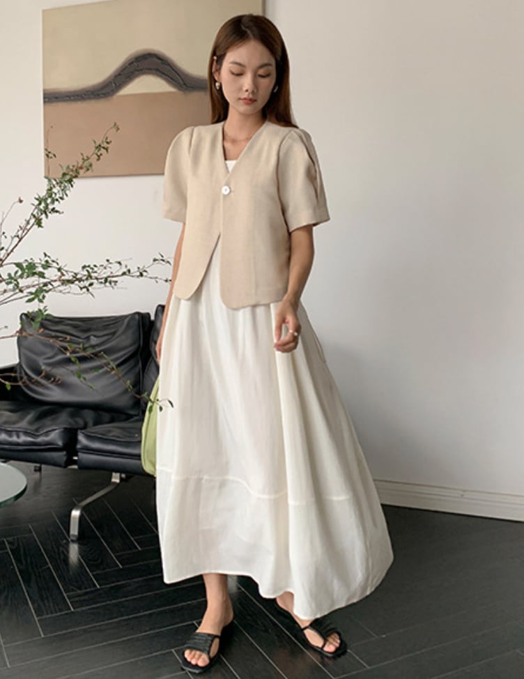 華奢ラインオープンロングワンピース　２色展開 - select store mirror me華奢ラインオープンロングワンピース　２色展開201146034mirror meselect store mirror me201146034ホワイト