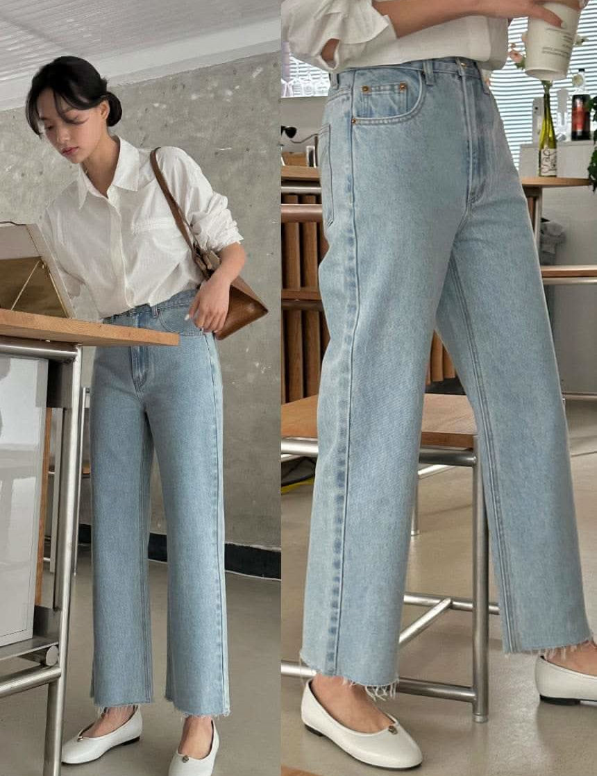 【動画あり】ストレート切りっぱなしブルーデニムパンツ　２色展開 - select store mirror me【動画あり】ストレート切りっぱなしブルーデニムパンツ　２色展開201350302mirror meselect store mirror me201350302ライトブルーS