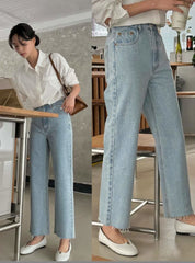 【動画あり】ストレート切りっぱなしブルーデニムパンツ　２色展開 - select store mirror me【動画あり】ストレート切りっぱなしブルーデニムパンツ　２色展開201350302mirror meselect store mirror me201350302ライトブルーS