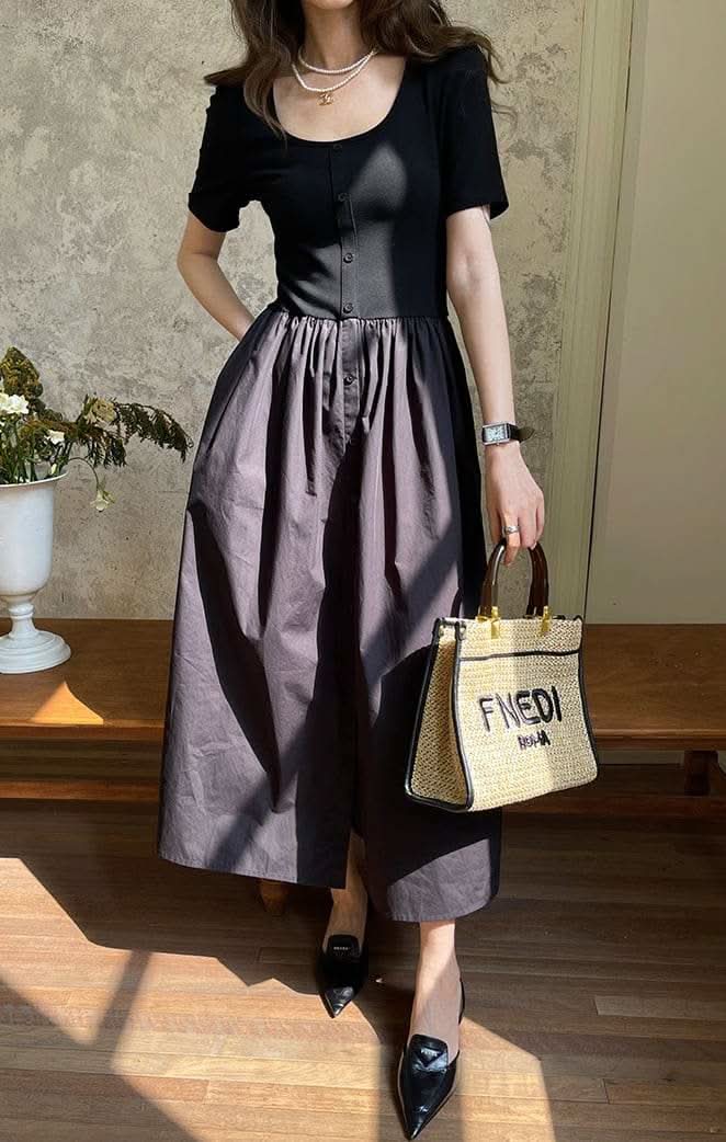 【動画あり】半袖ボタン切り替えフレアワンピース　２色展開 - select store mirror me【動画あり】半袖ボタン切り替えフレアワンピース　２色展開201806392mirror meselect store mirror me201806392ホワイトS