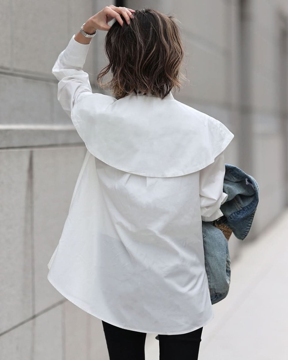 【動画あり】ビックカラー付きとろみブラウス　２色展開 - select store mirror me【動画あり】ビックカラー付きとろみブラウス　２色展開203503771mirror meselect store mirror me203503771ホワイトS