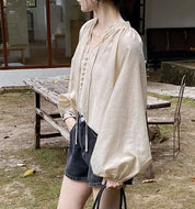 【動画あり】シフォンランタンスリーブブラウス　２色展開 - select store mirror me【動画あり】シフォンランタンスリーブブラウス　２色展開204222495mirror meselect store mirror me204222495ベージュ