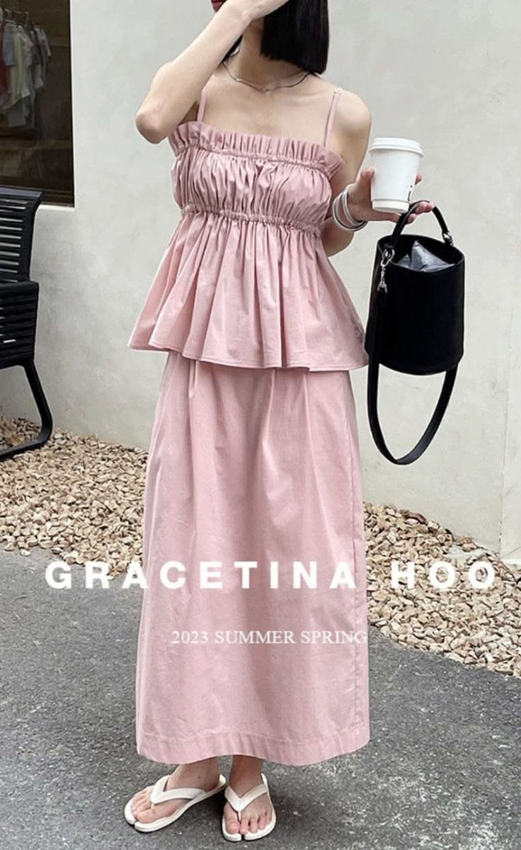 【動画あり】ギャザーキャミスカートセットアップ　２色展開 - select store mirror me【動画あり】ギャザーキャミスカートセットアップ　２色展開204228686mirror meselect store mirror me204228686ピンクS