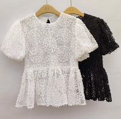 【動画あり】立体フラワーサークルレースブラウス　２色展開 - select store mirror me【動画あり】立体フラワーサークルレースブラウス　２色展開204452633mirror meselect store mirror me204452633ホワイト