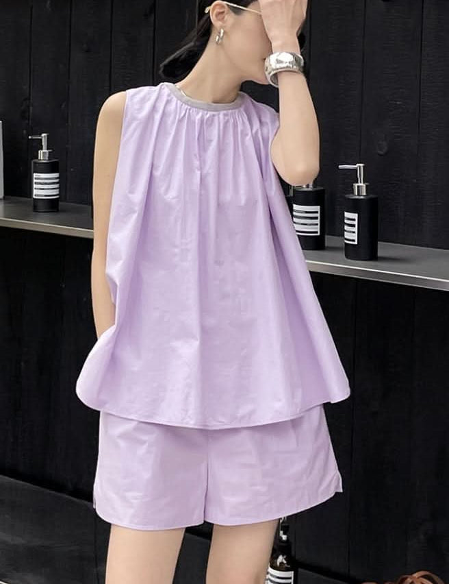 【動画あり】ラメノースリーブパンツセットアップ　２色展開 - select store mirror me【動画あり】ラメノースリーブパンツセットアップ　２色展開204749857mirror meselect store mirror me204749857ホワイトS