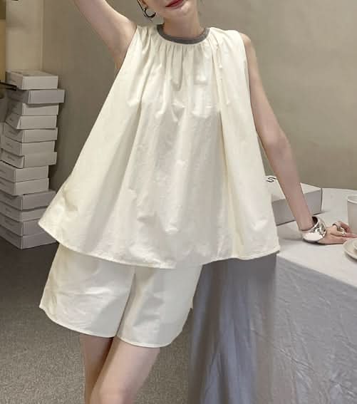 【動画あり】ラメノースリーブパンツセットアップ　２色展開 - select store mirror me【動画あり】ラメノースリーブパンツセットアップ　２色展開204749857mirror meselect store mirror me204749857ホワイトS