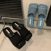 フリンジデニムチャンキーサンダル　２色展開 - select store mirror meフリンジデニムチャンキーサンダル　２色展開206544064mirror meselect store mirror me206544064ブルー22.5cm
