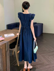 【動画あり】バックリボンデニムフレアショルダーワンピース　２色展開 - select store mirror me【動画あり】バックリボンデニムフレアショルダーワンピース　２色展開206551216mirror meselect store mirror me206551216ライトブルーS