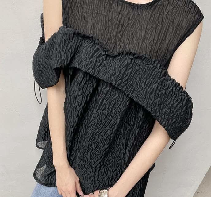 【動画あり】ジャガードシフォンカットショルダートップス　２色展開 - select store mirror me【動画あり】ジャガードシフォンカットショルダートップス　２色展開206839458mirror meselect store mirror me206839458イエローS