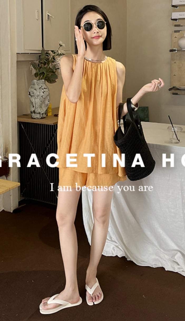 ＜インスタグラマー様ご愛用＞タンクフロントプリーツパンツセットアップ　２色展開 - select store mirror me＜インスタグラマー様ご愛用＞タンクフロントプリーツパンツセットアップ　２色展開206846798mirror meselect store mirror me206846798オレンジS