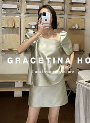 スクエアフロントパフスカートセットアップ　２色展開 - select store mirror meスクエアフロントパフスカートセットアップ　２色展開206848222mirror meselect store mirror me206848222ライトカーキS