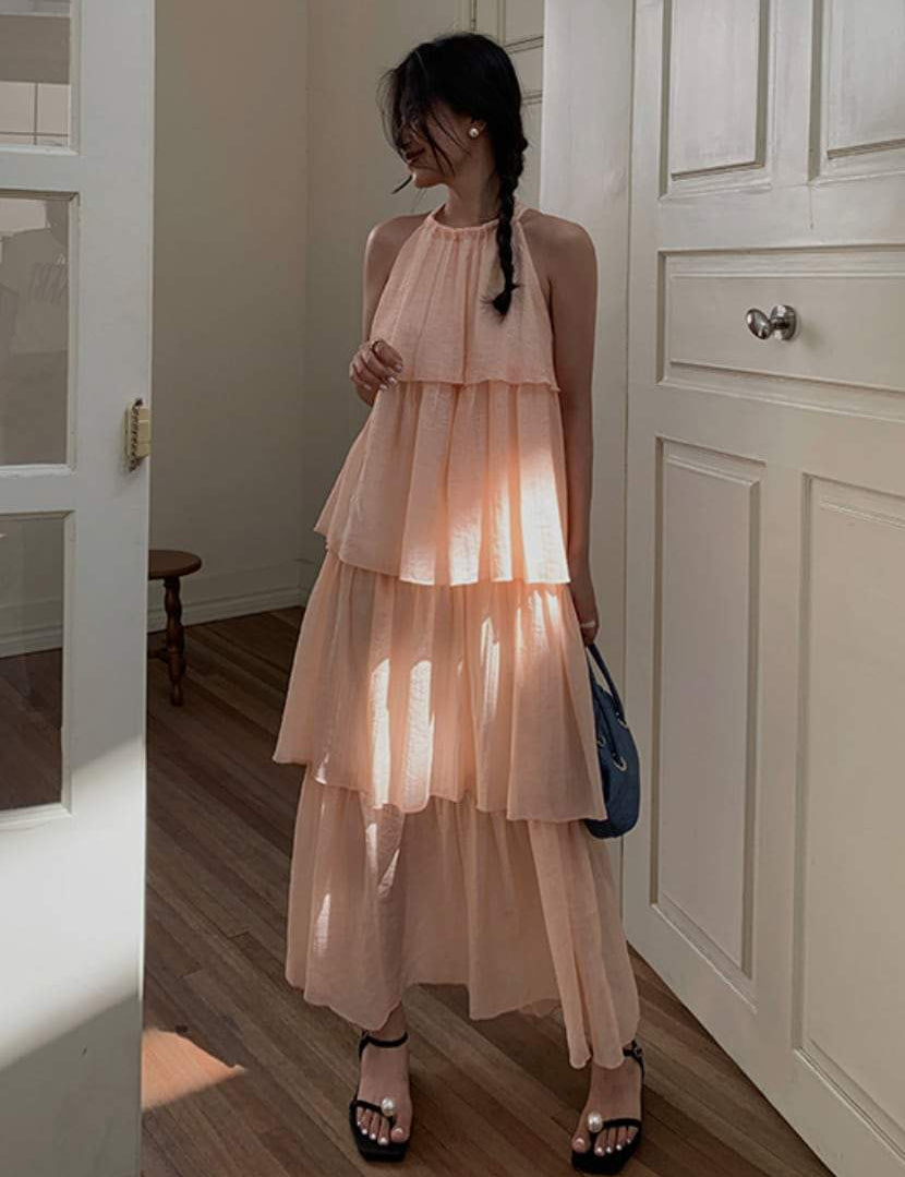 【動画あり】フォーフリルロングワンピース　２色展開 - select store mirror me【動画あり】フォーフリルロングワンピース　２色展開210744083mirror meselect store mirror me210744083ライトオレンジS