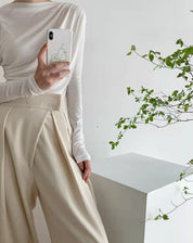 フロントデザインタック美シルエットワイドパンツ　２色展開 - select store mirror meフロントデザインタック美シルエットワイドパンツ　２色展開211855653mirror meselect store mirror me211855653アイボリーS