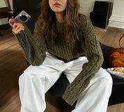 【動画あり】ケーブルミディアムニットセーター　２色展開 - select store mirror me【動画あり】ケーブルミディアムニットセーター　２色展開218998823mirror meselect store mirror me218998823アイボリー