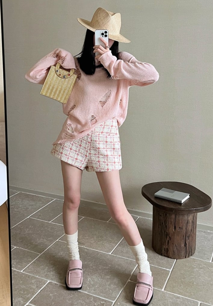 【動画あり】カラーツイードシルエットショートパンツ　２色展開 - select store mirror me【動画あり】カラーツイードシルエットショートパンツ　２色展開219004336mirror meselect store mirror me219004336ピンクS