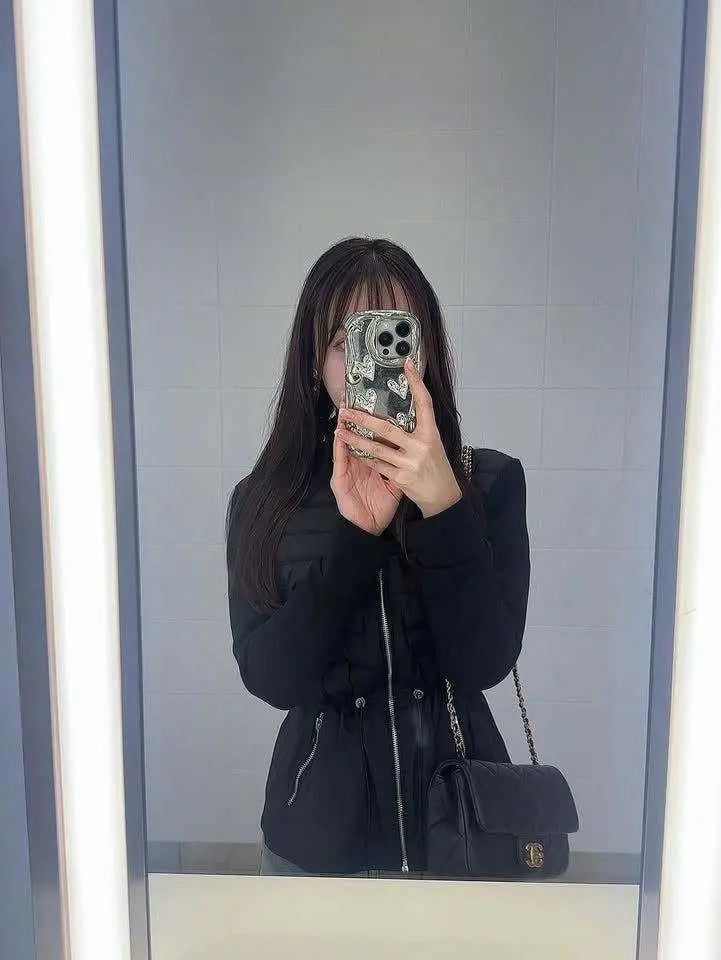 ＜インスタグラマー様ご愛用＞＜即納在庫あり＞待望の再入荷【動画あり】【高品質】ホワイトダックダウンぺプラム切り替えダウンジャケット　２色展開 mirror me