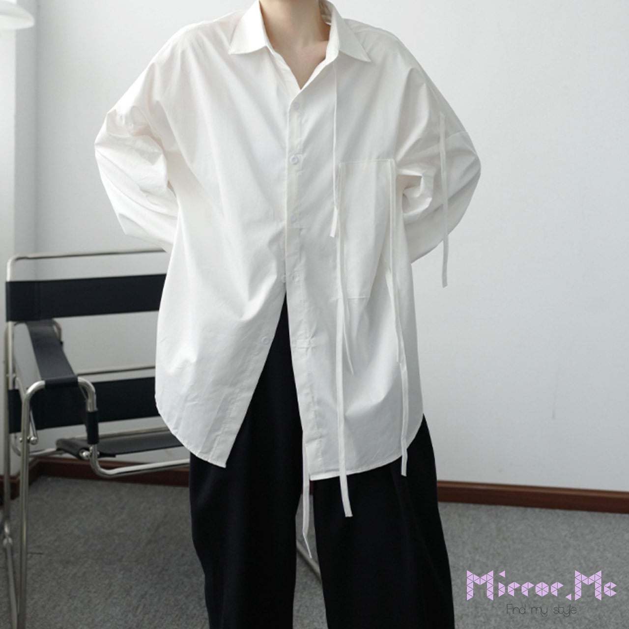 【サイズ展開豊富】アシンメトリーデザイン華奢リボンユニークシャツ　２色展開 - select store mirror me【サイズ展開豊富】アシンメトリーデザイン華奢リボンユニークシャツ　２色展開91329790mirror meselect store mirror me91329790ホワイト S