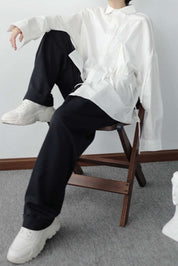 【サイズ展開豊富】アシンメトリーデザイン華奢リボンユニークシャツ　２色展開 - select store mirror me【サイズ展開豊富】アシンメトリーデザイン華奢リボンユニークシャツ　２色展開91329790mirror meselect store mirror me91329790ホワイト S