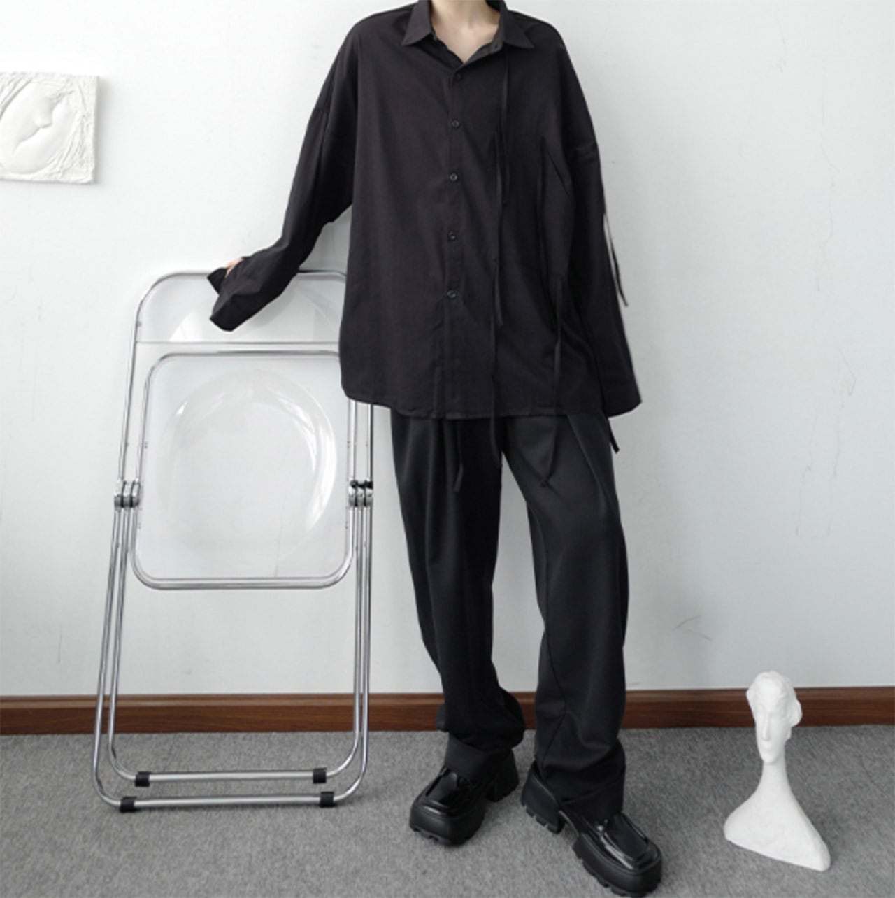 【サイズ展開豊富】アシンメトリーデザイン華奢リボンユニークシャツ　２色展開 - select store mirror me【サイズ展開豊富】アシンメトリーデザイン華奢リボンユニークシャツ　２色展開91329790mirror meselect store mirror me91329790ホワイト S