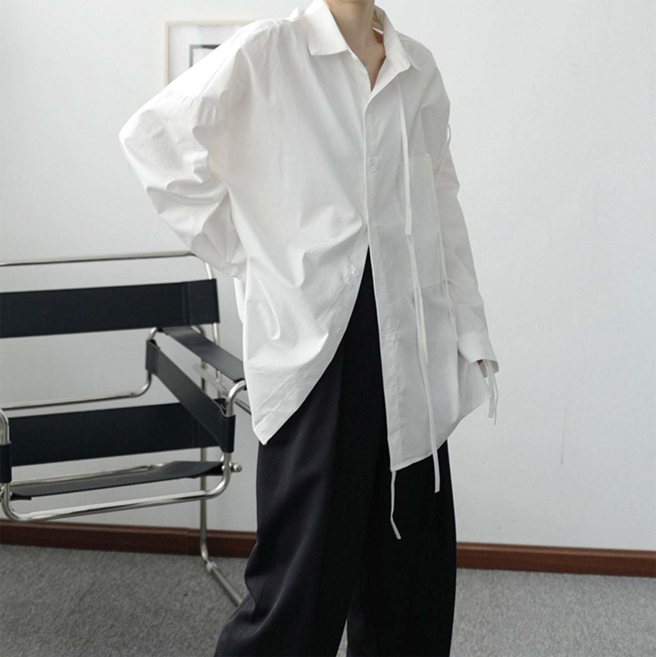 【サイズ展開豊富】アシンメトリーデザイン華奢リボンユニークシャツ　２色展開 - select store mirror me【サイズ展開豊富】アシンメトリーデザイン華奢リボンユニークシャツ　２色展開91329790mirror meselect store mirror me91329790ホワイト S