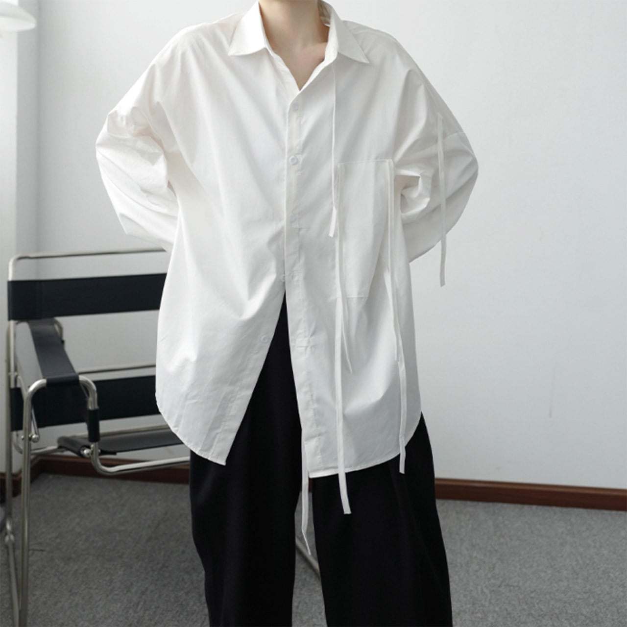 【サイズ展開豊富】アシンメトリーデザイン華奢リボンユニークシャツ　２色展開 - select store mirror me【サイズ展開豊富】アシンメトリーデザイン華奢リボンユニークシャツ　２色展開91329790mirror meselect store mirror me91329790ホワイト S