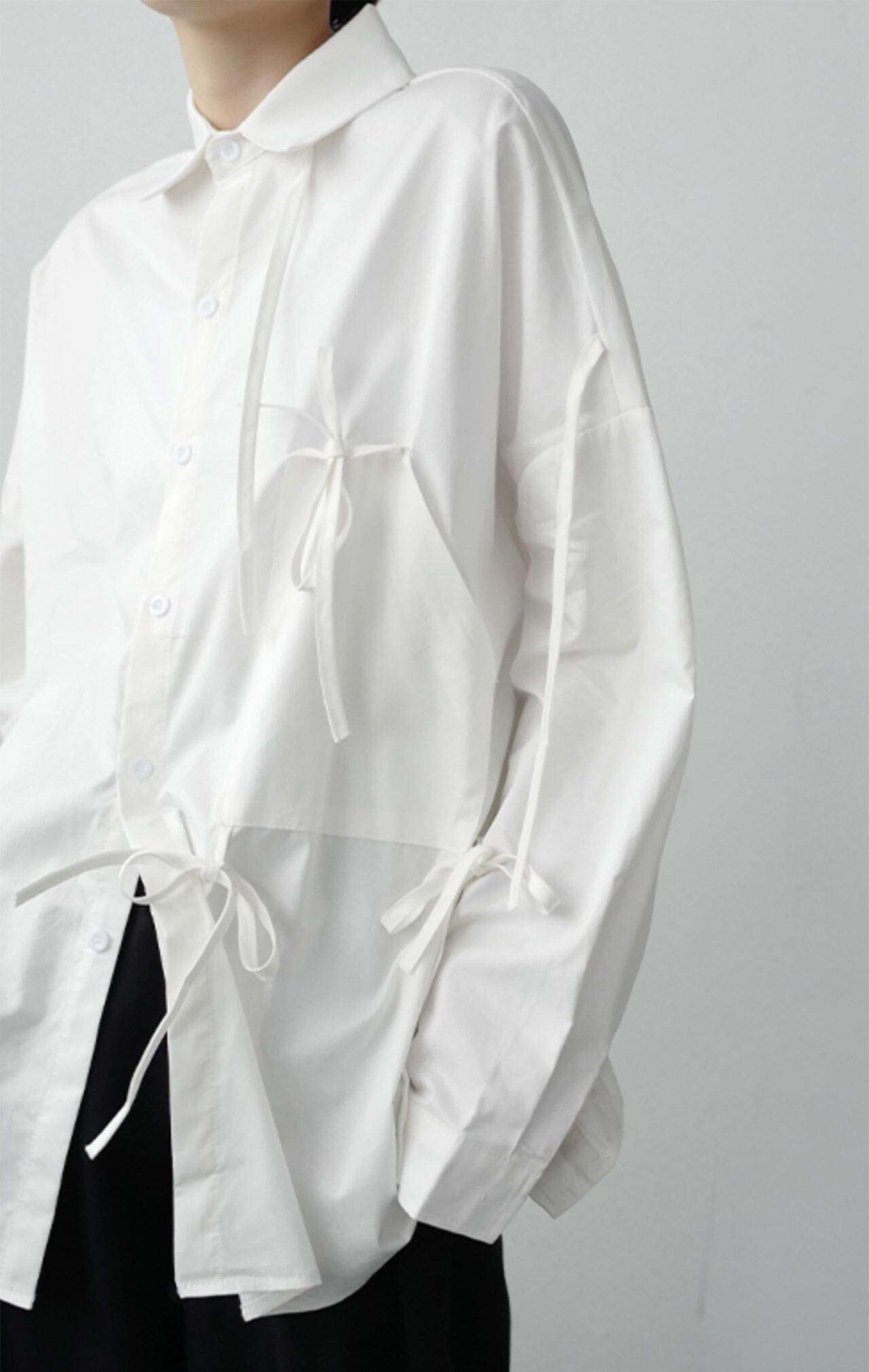 【サイズ展開豊富】アシンメトリーデザイン華奢リボンユニークシャツ　２色展開 - select store mirror me【サイズ展開豊富】アシンメトリーデザイン華奢リボンユニークシャツ　２色展開91329790mirror meselect store mirror me91329790ホワイト S