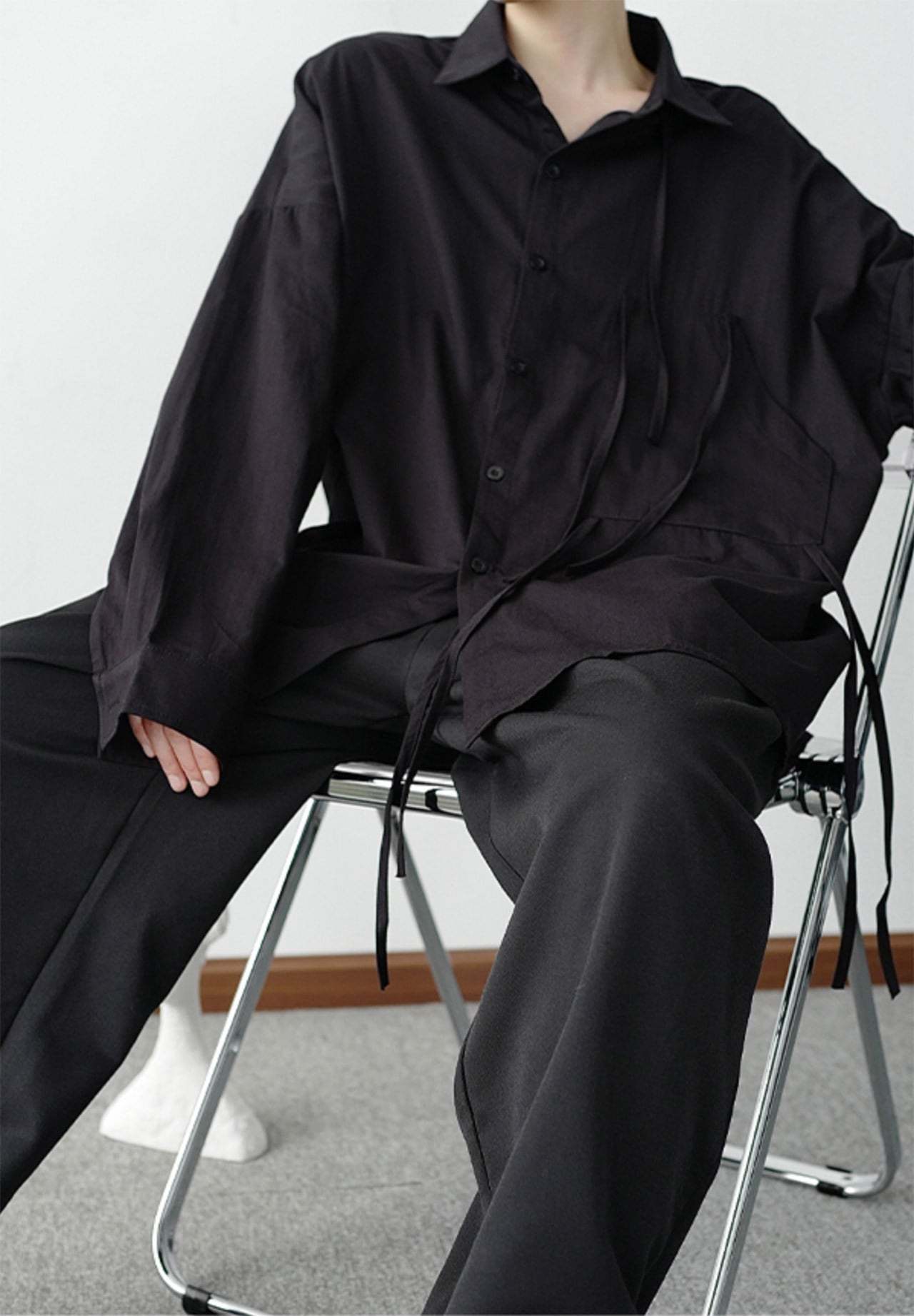 【サイズ展開豊富】アシンメトリーデザイン華奢リボンユニークシャツ　２色展開 - select store mirror me【サイズ展開豊富】アシンメトリーデザイン華奢リボンユニークシャツ　２色展開91329790mirror meselect store mirror me91329790ホワイト S