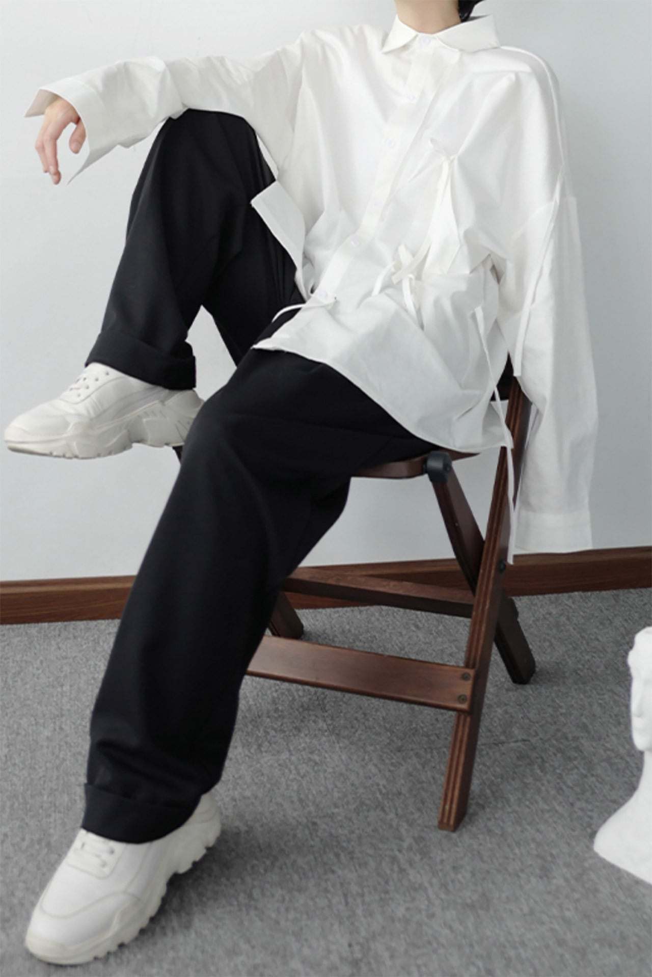 【サイズ展開豊富】アシンメトリーデザイン華奢リボンユニークシャツ　２色展開 - select store mirror me【サイズ展開豊富】アシンメトリーデザイン華奢リボンユニークシャツ　２色展開91329790mirror meselect store mirror me91329790ホワイト S