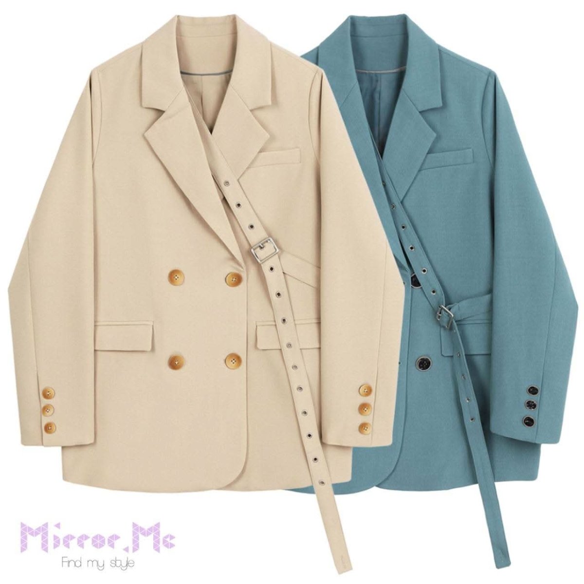 シックカラーダブルボタンアシンメトリーリボンジャケット　２色展開 - select store mirror meシックカラーダブルボタンアシンメトリーリボンジャケット　２色展開97432459mirror meselect store mirror me97432459ベージュ S