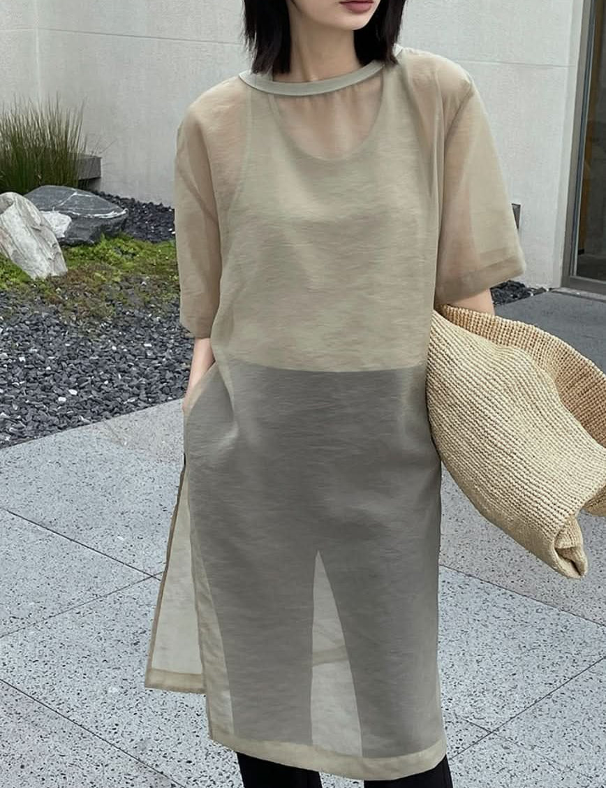 シースルートップス＆ショートトップス２点セット　４色展開 - select store mirror meシースルートップス＆ショートトップス２点セット　４色展開176255290mirror meselect store mirror me176255290ホワイト