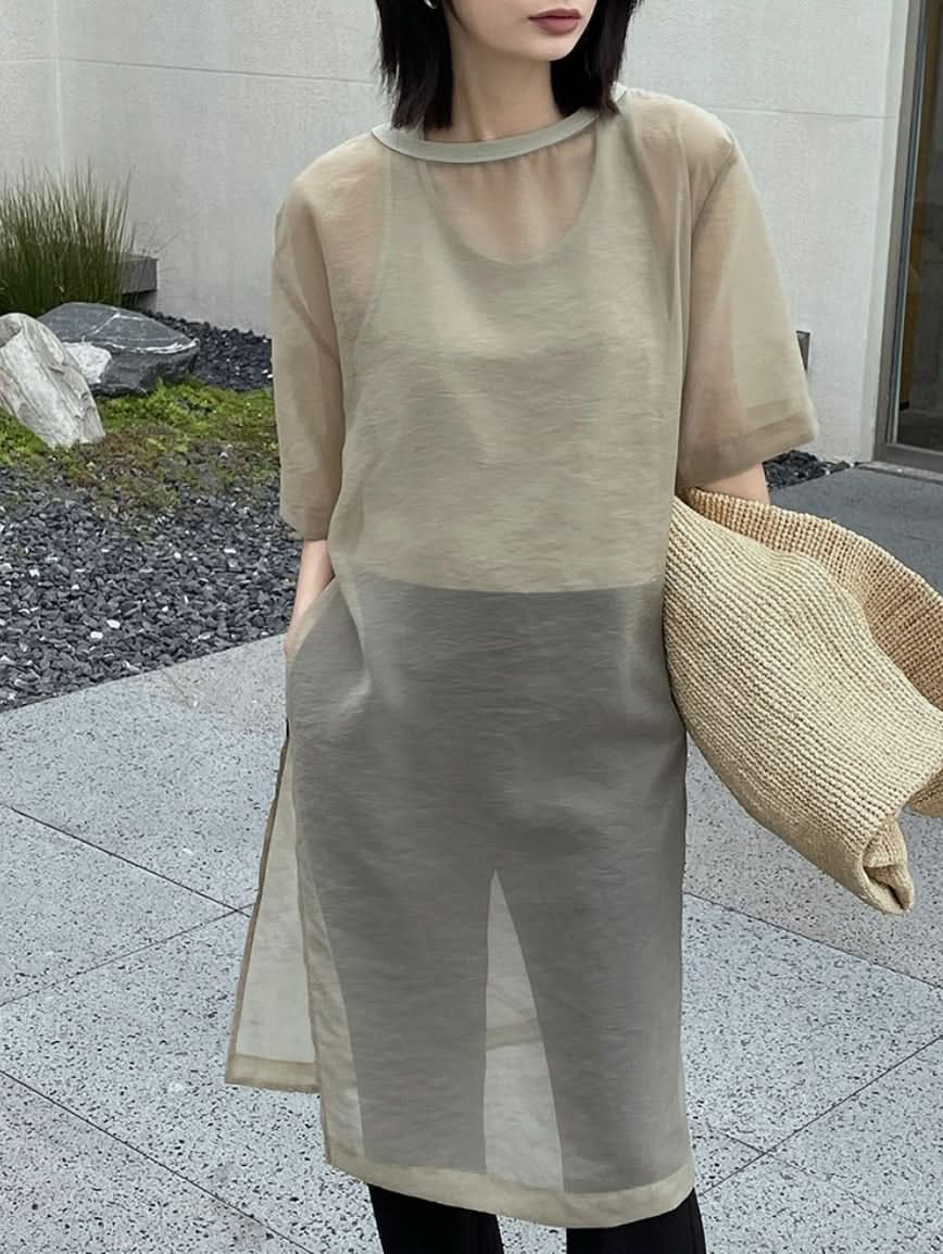シースルートップス＆ショートトップス２点セット　４色展開 - select store mirror meシースルートップス＆ショートトップス２点セット　４色展開176255290mirror meselect store mirror me176255290ホワイト