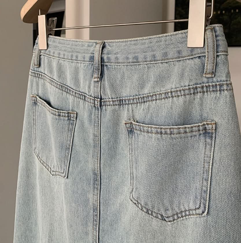 バックスリットデニムカットフリンジスカート - select store mirror meバックスリットデニムカットフリンジスカート201813925mirror meselect store mirror me201813925S