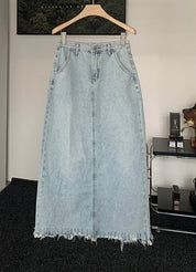 バックスリットデニムカットフリンジスカート - select store mirror meバックスリットデニムカットフリンジスカート201813925mirror meselect store mirror me201813925S