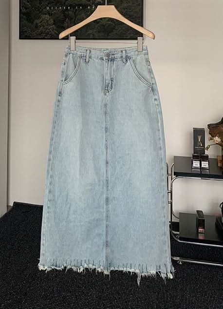 バックスリットデニムカットフリンジスカート - select store mirror meバックスリットデニムカットフリンジスカート201813925mirror meselect store mirror me201813925S
