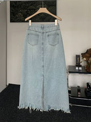 バックスリットデニムカットフリンジスカート - select store mirror meバックスリットデニムカットフリンジスカート201813925mirror meselect store mirror me201813925S