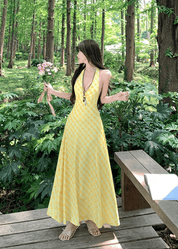 【2025春夏新作】【動画あり】イエローチェック　ロングワンピース - select store mirror me【2025春夏新作】【動画あり】イエローチェック　ロングワンピースselect store mirror meselect store mirror meS